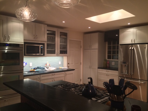 dacor range has downdraft so we have a fully open kitchen (and he built the skylight too!)